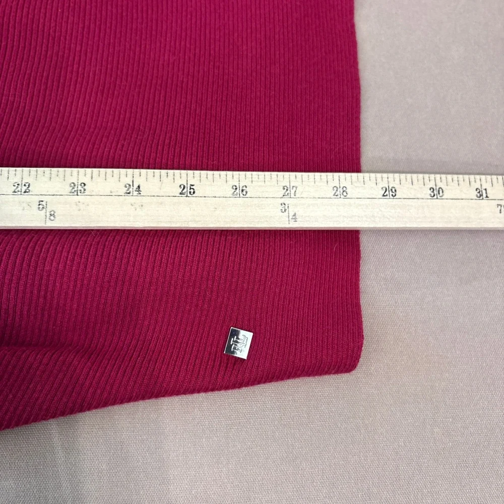 Lauren Ralph Lauren Sweater Women M Pink Ribbed Batwing‎ Cotton Blend Pullover